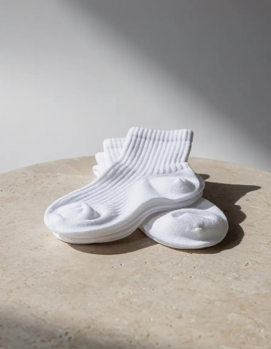 Rib Socks 2-pack, white